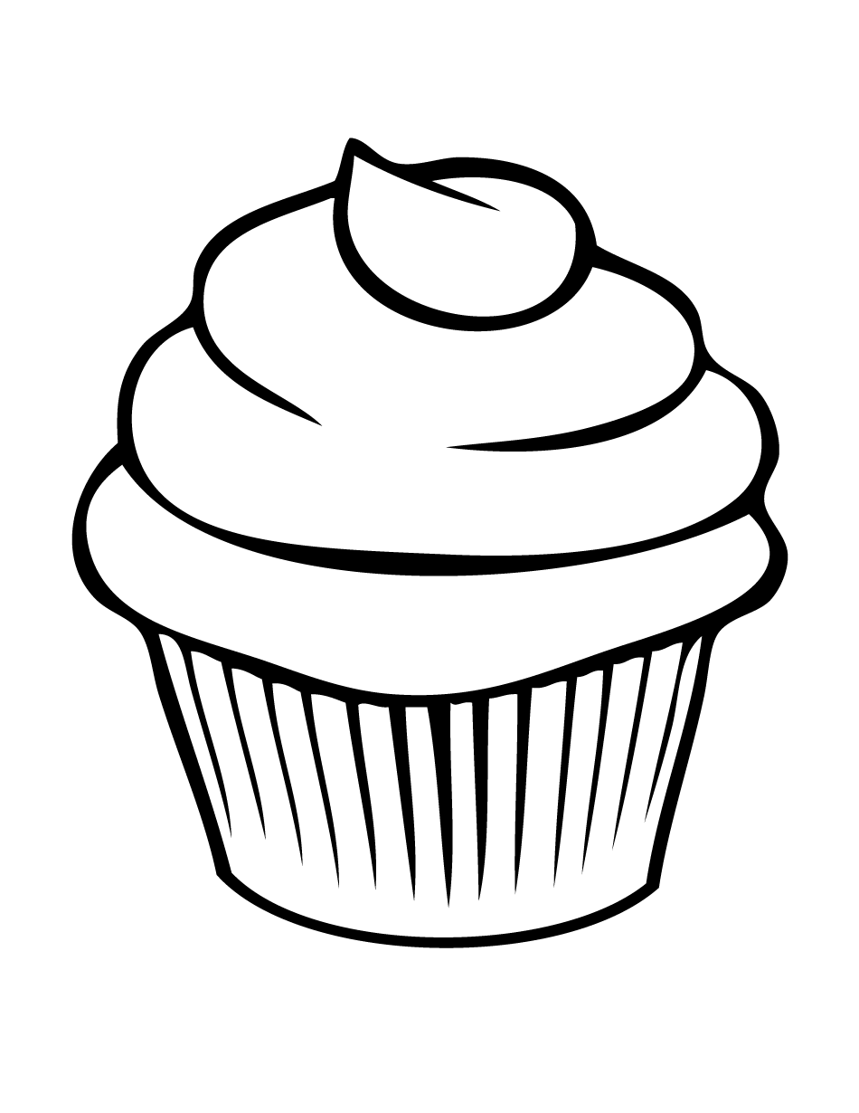 Coloring simple cupcake with cream